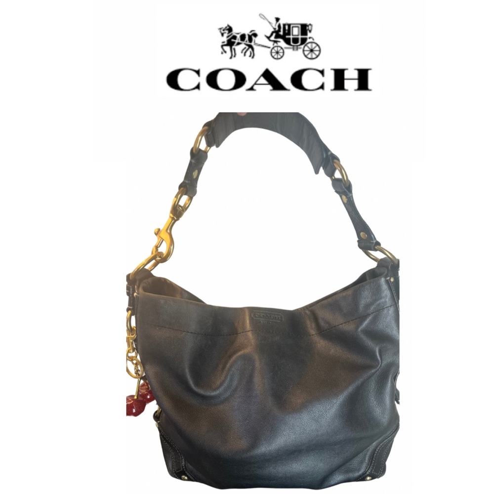 Coach Carly EUC Black Leather Shoulder Bag